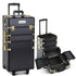 7 in 1 Portable Cosmetic Beauty Makeup Trolley Lockable Case Black & Gold